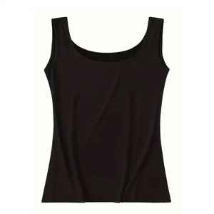 Camiseta sin mangas de verano para mujer talla grande, camisola de punto sólido, chaleco transpirable y elástico para yoga, gimnasio y uso casual. - Product Image 1