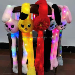 Bandeau lumineux LED avec oreilles de lapin qui bougent, pour fête, bandeau lumineux LED, oreilles de lapin lumineuses, bandeau pour cheveux, fourrure de lapin, protège-oreilles - Product Image 1