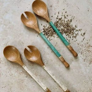 New Arrival Wooden Cutlery Set Salad Servers Handmade Eco-Friendly Dishwasher Safe Reusable High Quality <b>Kitchenware</b> - Product Image 1