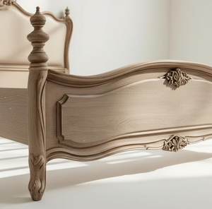 Cama de Madera Sólida y Elegante con Tallados a Mano y Acabado Excelente, Duradera y con Estilo para Juego de Dormitorio y Muebles para el Hogar - Product Image 3