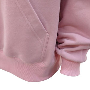 Unisex <b>Pink</b> Oversized <b>Hoodie</b> With White Puff Print "NECESSARY" Logo Front Pocket Fleece Cotton Autumn Wear - Product Image 6