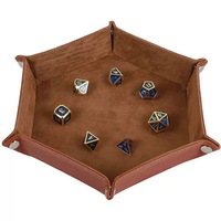 2 Tableros de Dados Plegables de Doble Cara con Forma Hexagonal, de Terciopelo y Cuero, Portátiles, para Juegos de Mesa RPG, DND, Dragones y Juegos de Dados