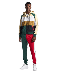 Ensemble de survêtement pour homme à blocs de couleur, manches longues, fermeture éclair, col montant, style sportif, pour le jogging, coupe classique, en polyester et coton, collection automne - Product Image 4