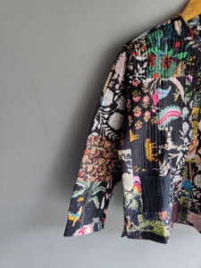 Quilted <b>Patchwork</b> <b>Jacket</b> Women's Mandarin Collar Full Sleeve Autumn Style Regular Length Printed Design Polyester Wadding gift - Product Image 2