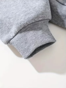 Haut court tendance pour femme, à capuche zippé, couleur unie, manches longues, en coton tricoté, pour l'automne, en molleton - Product Image 4