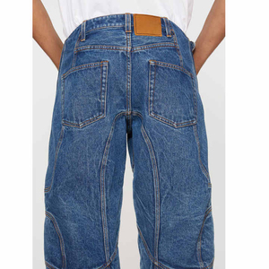 Jeans para Hombre de Alta Calidad, Fabricantes Personalizados, Corte Holgado, Estilo Biker, Pantalones Cargo, Jeans Anchos, Servicio OEM - Product Image 4