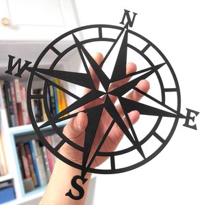 Black Metal Compass Rose Wall Art Nautical Compass <b>Star</b> Cutout <b>Hanging</b> Wall Decor for Home Living Room Bedroom Outdoor Patio - Product Image 2