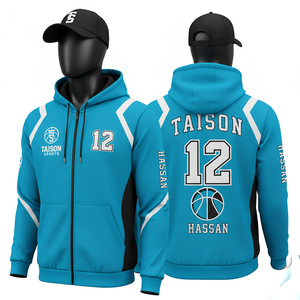Sweat-shirt d'entraînement de basketball pour homme, polyester premium, design bleu et noir, sublimation, logo personnalisé, sweats d'entraînement pour hommes - Product Image 1