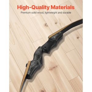 60in mano destra Takedown ricurve arco in legno con 50 libbre Kit freccia per la caccia e la pratica - Product Image 6
