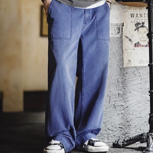 Modern <b>Men</b>‘s Vintage Washed Denim <b>Jeans</b> Blue Cotton Canvas Workwear Zipper Pants Loose Fit Casual Midweight Regular Wash Autumn - Product Image 4