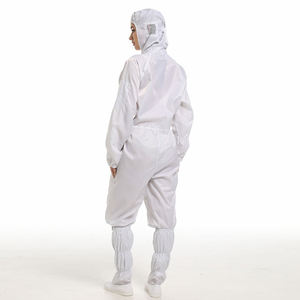 Combinaison antistatique ESD à capuche, blanche, lavable, réutilisable, anti-poussière, à grille de 5 mm, pour salle blanche, moins chère - Product Image 4