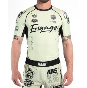 Rashguard personnalisé imprimé par sublimation, Rashguard MMA, Rushguard BJJ, Rashguard MMA OEM pour hommes, Rashguard à manches courtes - Product Image 1