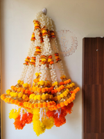 Bunga Artifisial Marigold Mogra Pom Pom Bells String Buatan Tangan 2ft untuk Perayaan Wisuda Pernikahan Thanksgiving Hari Valentine Dekorasi Rumah