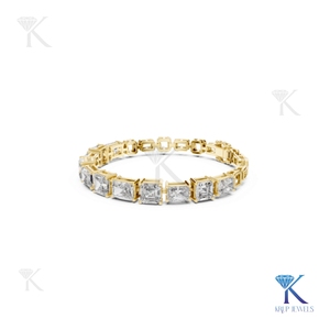 Lab Grown Diamond Radiant & Ascher Cut Tennis <b>Bracelet</b> 14K 18K <b>Solid</b> Gold Fine Women Luxury Bridal Jewelry Manufacturer - Product Image 3