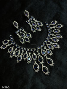 Ensemble de bijoux de mariée en diamant américain classique Collier et boucles d'oreilles en deux pièces pour mariage Style classique à la mode - Product Image 5