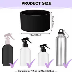 Premium Quality Elastic Silicone Sleeve Slip Resistant Base Cover For Glass <b>Spray</b> Bottles And Double Wall Thermoses - Product Image 3