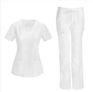 Factory Direct V-Neck Stretchy Women <b>Nurse</b> <b>Scrubs</b> Sets Medical Hospital Workwear 95% Polyester 5% Spandex Comfortable <b>Scrubs</b> - Product Image 4
