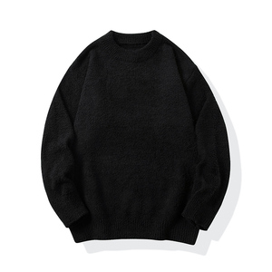 Pull en tricot à col rond pour femme, manches longues, décontracté, pour l'hiver, 100% acrylique, anti-boulochage, épais, couleur unie - Product Image 2