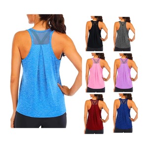 Camisetas deportivas sin mangas para mujer al por mayor, de ajuste holgado, espalda cruzada, para gimnasio, entrenamiento, yoga, correr, fitness, de secado rápido, con cierre frontal. - Product Image 1
