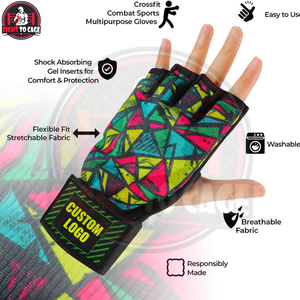 Vendas para manos de boxeo, guantes interiores con gel, vendas acolchadas elásticas, soporte largo para muñeca, para MMA, Muay Thai, Kickboxing - Product Image 2