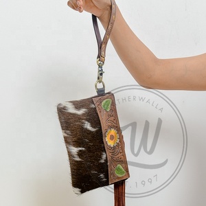 Bolso de Hombro Cruzado de Cuero Genuino con Pelo de Vaca, Hecho a Mano, Estilo Vintage, con Cremallera, Impermeable, para Todas las Estaciones, Invierno y Primavera - Product Image 3