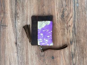 Nuevo bolso de mano con cremallera metálica hecho a mano Real, billetera de cuero de vaca pequeña, embragues de arcoíris con borla, billetera elegante para mujer - Product Image 5