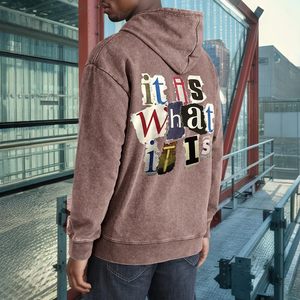 Sweat-shirt à capuche 100 % coton pour homme, délavé à l'acide, style vintage, coupe oversize, streetwear graphique, pull à capuche, hip-hop, baggy, gothique, unisexe - Product Image 4