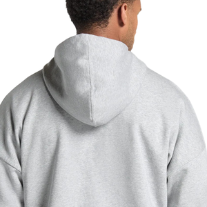 Sweat-shirt à capuche zippé gris clair surdimensionné pour homme, en molleton épais, coupe décontractée, style streetwear - Product Image 6