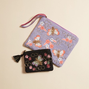 Stylish Vintage Beaded Embroidery Coin Pouch <b>Small</b> Bag Premium Colorful Seed Beads Coin Pouch With Zipper - Product Image 2