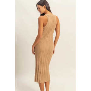 HYFVE-Vestido ajustado de cuello redondo para mujer, Vestido de punto acanalado, suéter cómodo - Product Image 2