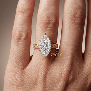 Bague de fiançailles tendance Art Déco en argent 925 avec diamant de laboratoire taille marquise unique 10-12 carats pour femme, idéale pour les fêtes, mariages et anniversaires - Product Image 4