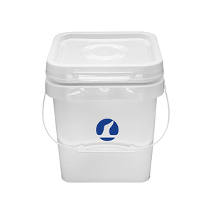 Fabrika toptan ucuz yüksek kaliteli kare beyaz 1l/5l/10l/15l/18l/20l özelleştirilebilir şekilli kapaklı buz kovaları