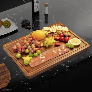 Grande planche à découper rectangulaire en bois avec poignée, planche à découper de cuisine, planche de préparation alimentaire, planche de service pour la maison et les restaurants - Product Image 5