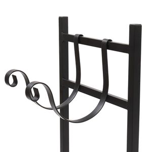 Porte-bûches en fer forgé de 33 pouces, élégant support de rangement pour bois de chauffage pour cheminées, ensembles et accessoires de cheminée XH - Product Image 4