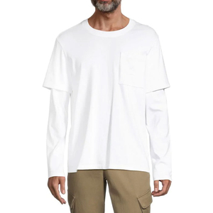 Camiseta de Algodón 100% de Doble Capa para Hombre, Color Personalizado, Precio al por Mayor, Impresión de Logotipo, Alta Calidad, Transpirable, de Secado Rápido - Product Image 1