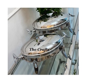 Recipiente para Calentar Comida de Acero Inoxidable con Asas de Diseño, Patas de Alta Calidad, Color Plateado, Estilo Clásico, Tamaño y Logotipo Personalizables para Restaurante - Product Image 1
