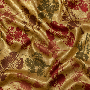 Tela Brocada Jacquard Zari Dorada de Lujo, con Estampado Digital Floral de Peonías Rosadas Vintage, Brillante y Transparente, para Sarees de Boda - Product Image 2