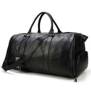 Leather <b>Duffel</b> <b>Bag</b> With Zipper Closure Travel Weekender <b>Bag</b> Brown Durable Material - Product Image 3