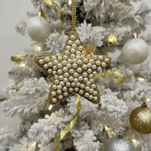 Ornement suspendu en forme d'étoile fait main avec perles, décoration de festival, décoration de sapin de Noël, design multicolore en perles - Product Image 5