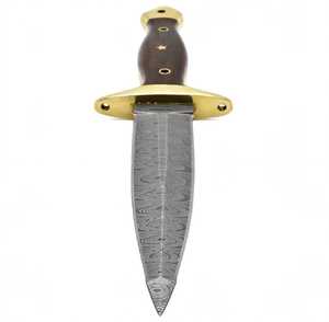 Handcrafted Twist Damascus Steel Symmetrical <b>Letter</b> Opener Craft Rosewood Handle Brass <b>Guard</b> - Product Image 4