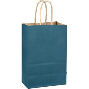 Sacchetti Regalo Classici Blu in Carta Tinta Unita con Manici, Confezione da 24 Pezzi, 21x15x8 cm, Sacchetti per Bomboniere - Product Image 2