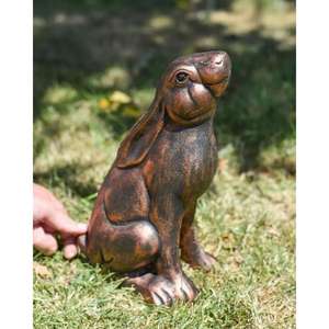 Artisanat métallique, sculpture de lapin en bronze, figurine de lapin antique faite à la main, décoration de Pâques, ornements - Product Image 2