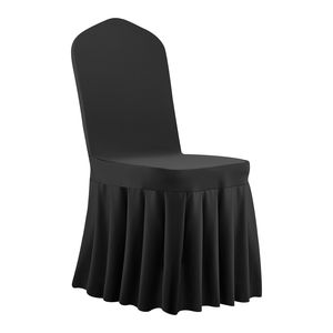 30 housses de chaise en lin noir pour mariage et fête - Housses extensibles pour chaises à dossier plat - Product Image 1