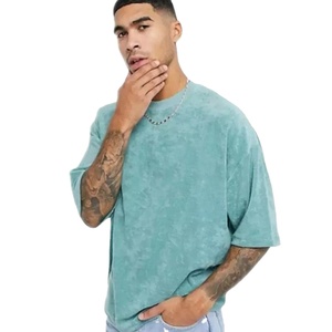 Camiseta lavada con ácido Vintage con logotipo personalizado para hombre, camiseta de gran tamaño en blanco de algodón pesado desgastado, Camiseta de algodón 100% para hombre 2025 - Product Image 1