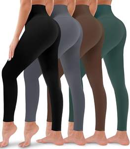 Leggings de yoga sans couture couleur bordeaux à séchage rapide pour femmes, 100% coton, taille haute, logo personnalisé, leggings pour femmes en vente - Product Image 3