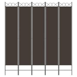 ฉากกั้นห้องผ้าสีน้ำตาล 5 แผง ขนาด 78.7"x86.6" พร้อมฉากกั้น - Product Image 3