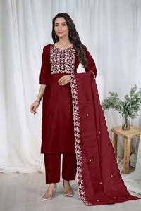 NUEVO DISEÑO DE KURTA CON DUPATTA, KURTI CON PANTALÓN Y DUPATTA, DISEÑO N.º DCVK-02, Detalles del Producto, Tela de Kurta - Product Image 3