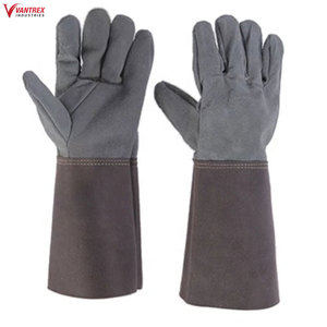 Gants de linéiste résistants en peau de chèvre avec manchette longue et isolation en caoutchouc, gants électriques - Product Image 2