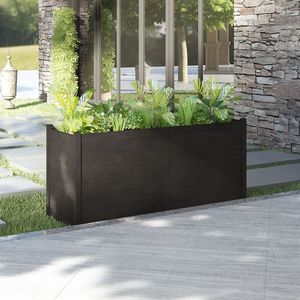 Grand pot de jardin en pin massif noir, durable, pour fleurs et plantes - Product Image 1
