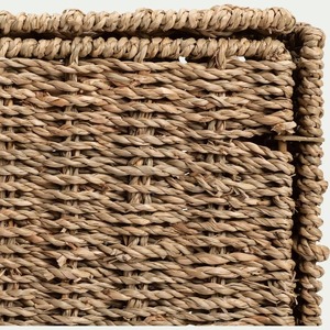 Rectangular seagrass <b>basket</b> with a sturdy iron frame Handmade <b>Storage</b> <b>Basket</b> Wholesale eco-friendly Made in Viet Nam - Product Image 4